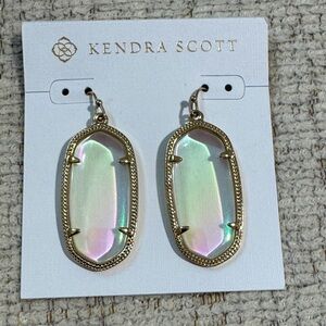 Kendra Scott Gold Elle Earrings with Iridescent Stones